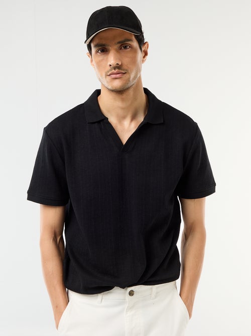 Polo de manga corta y material en nido de abeja - Kiabi