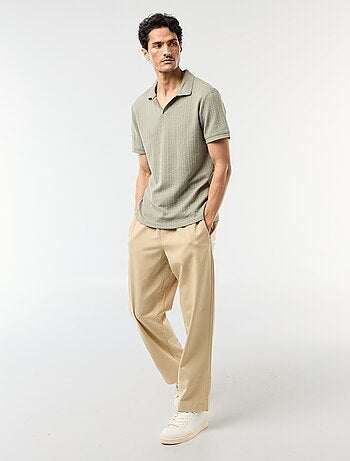 Polo de manga corta y material en nido de abeja