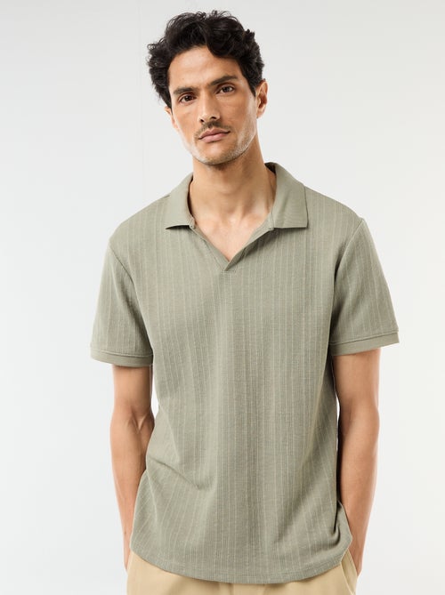 Polo de manga corta y material en nido de abeja - Kiabi Polo de manga corta y material en nido de abeja - Kiabi