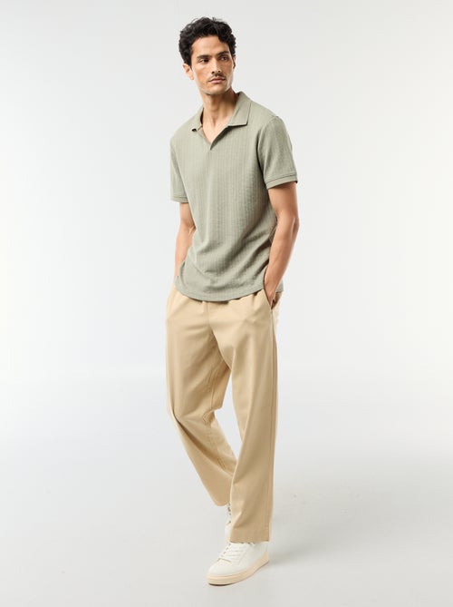 Polo de manga corta y material en nido de abeja - Kiabi Polo de manga corta y material en nido de abeja - Kiabi