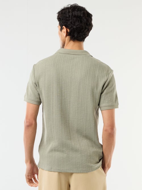 Polo de manga corta y material en nido de abeja - Kiabi Polo de manga corta y material en nido de abeja - Kiabi