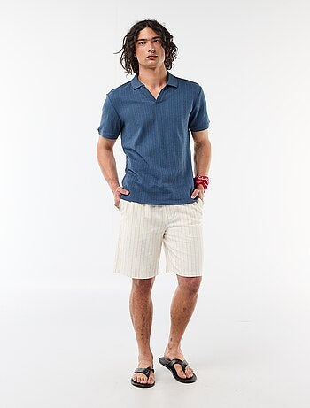 Polo de manga corta y material en nido de abeja