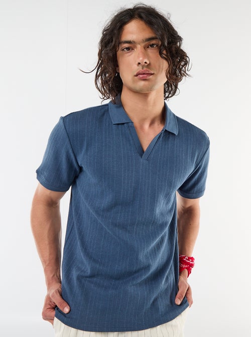 Polo de manga corta y tejido de nido de abeja - Kiabi