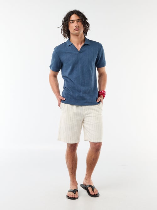 Polo de manga corta y tejido de nido de abeja - Kiabi