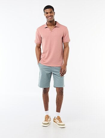 Polo de manga corta y material en nido de abeja