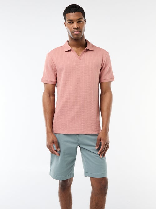 Polo de manga corta y tejido de nido de abeja - Kiabi