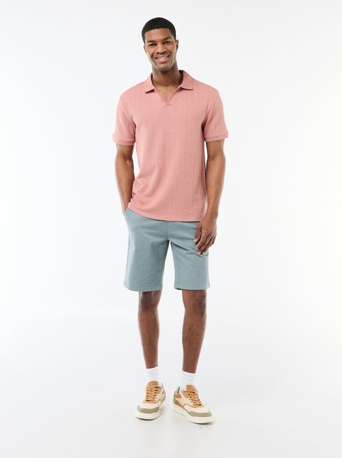 Polo de manga corta y tejido de nido de abeja - Kiabi