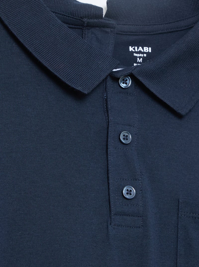 Polo de manga larga - colección fácil de poner Azul - Kiabi