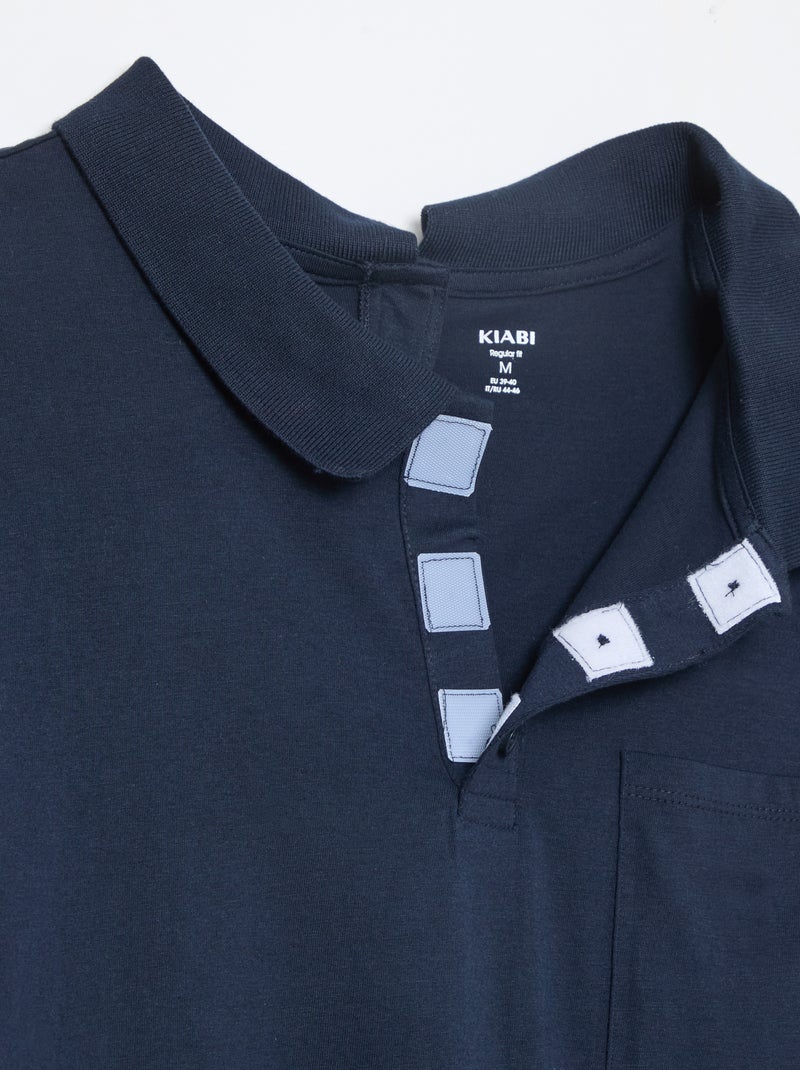 Polo de manga larga - colección fácil de poner Azul - Kiabi