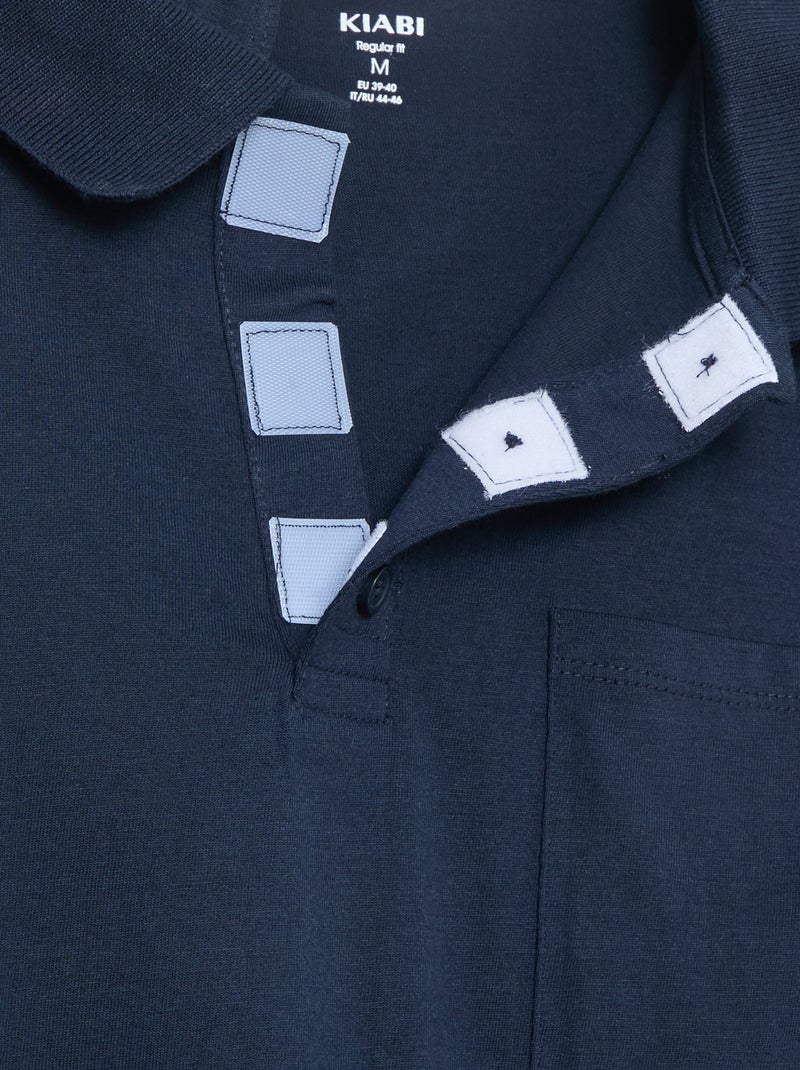 Polo de manga larga - colección fácil de poner Azul - Kiabi
