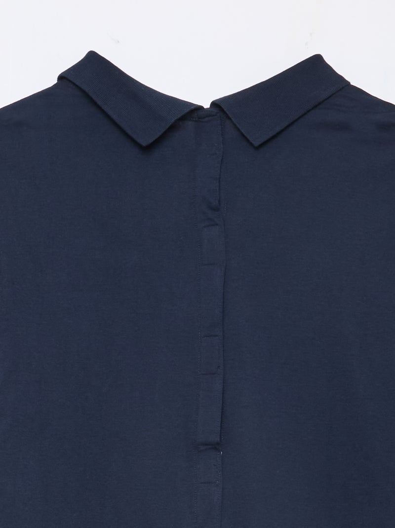 Polo de manga larga - colección fácil de poner Azul - Kiabi