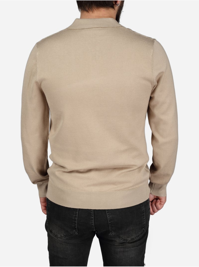 Polo de manga larga - Frilivin Beige - Kiabi
