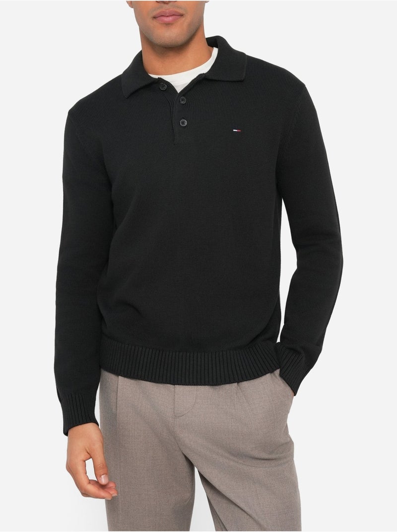 Polo de manga larga - Tommy jeans Negro - Kiabi