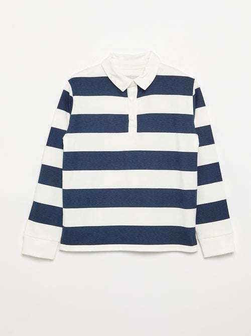 Polo de manga larga a rayas - colección fácil de poner - Kiabi Polo de manga larga a rayas - colección fácil de poner - Kiabi