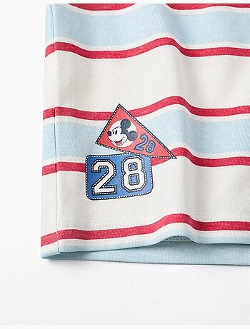 Polo de manga larga a rayas con estampado mickey
