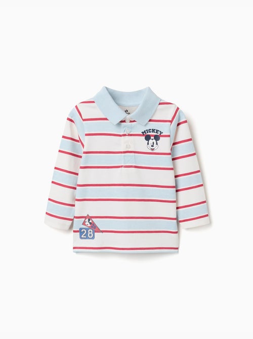 Polo de manga larga a rayas con estampado mickey - Kiabi