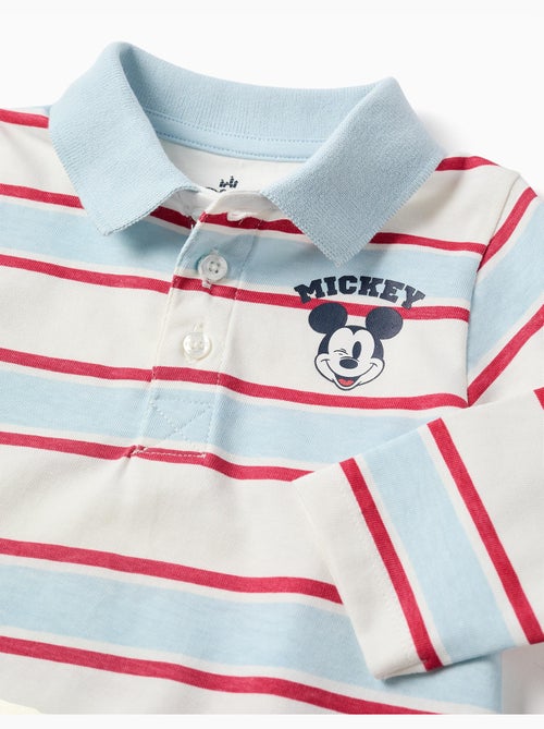 Polo de manga larga a rayas con estampado mickey - Kiabi
