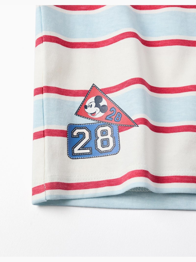 Polo de manga larga a rayas con estampado mickey Azul claro - Kiabi