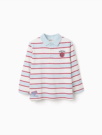 Polo de manga larga a rayas spider-man
