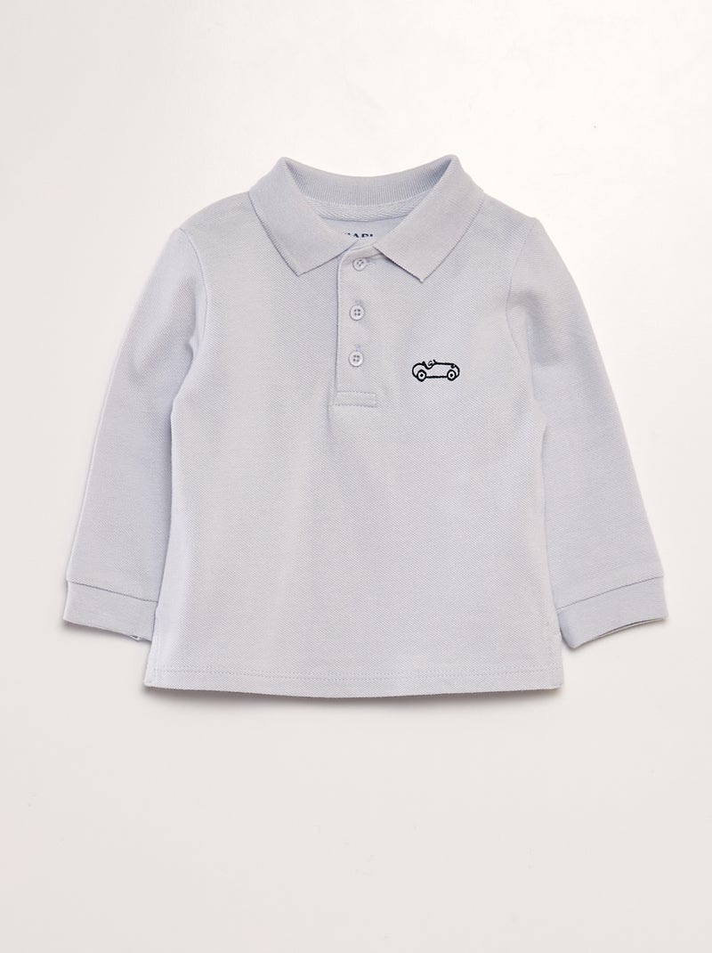 Polo de manga larga AZUL - Kiabi
