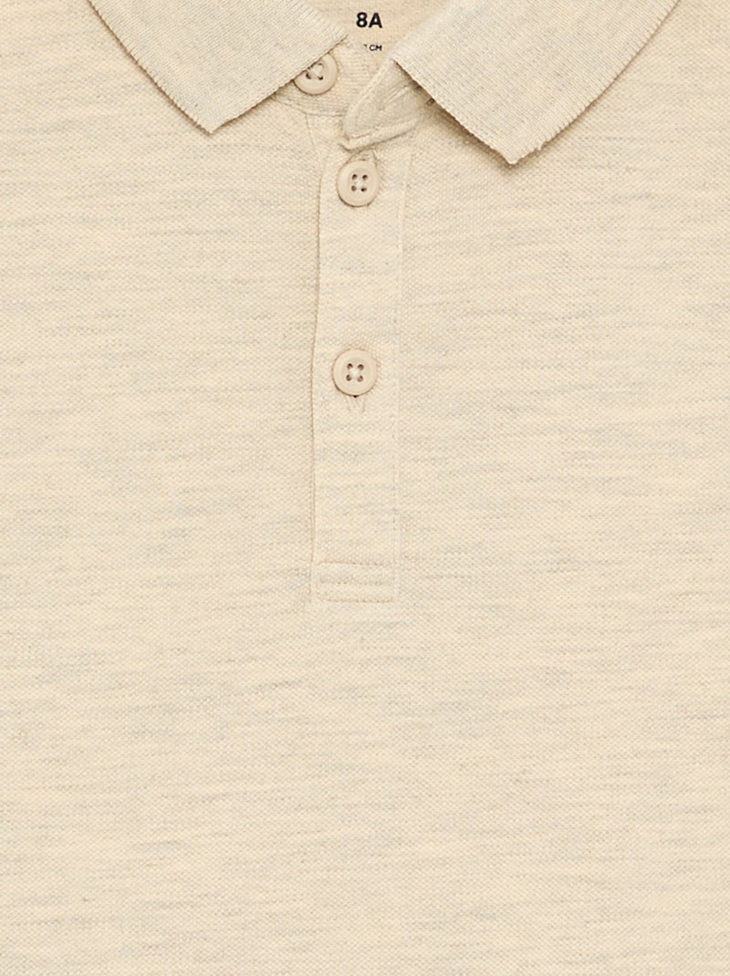 Polo de manga larga Beige - Kiabi