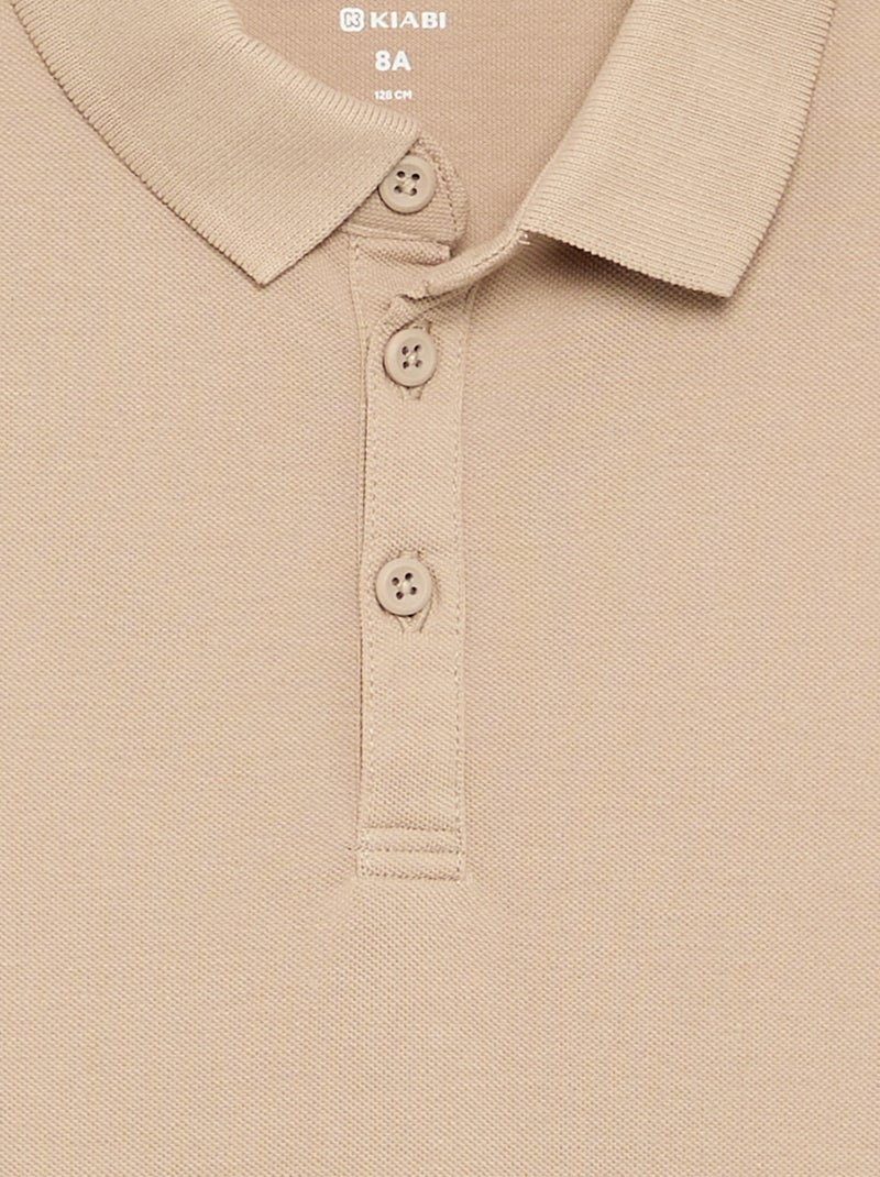 Polo de manga larga Beige - Kiabi