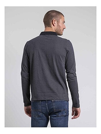 Polo de manga larga con motivos de puro algodón POXERO