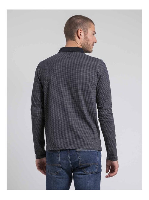 Polo de manga larga con motivos de puro algodón POXERO - Kiabi