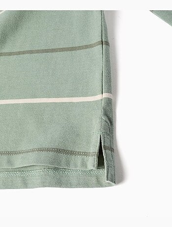 Polo de manga larga de algodón a rayas B&S