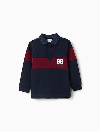 Polo de manga larga de algodón con estampado