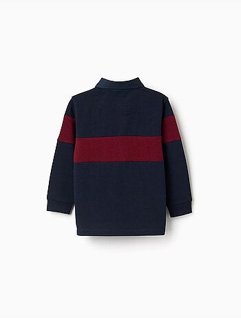 Polo de manga larga de algodón con estampado