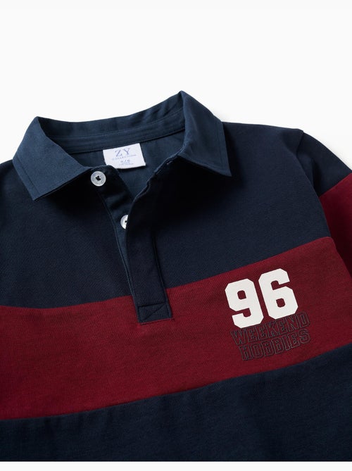 Polo de manga larga de algodón con estampado - Kiabi