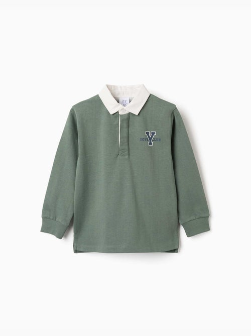 Polo de manga larga de algodón con estampado - Kiabi