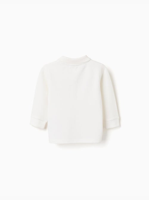 Polo de manga larga de piqué de algodón - Kiabi Polo de manga larga de piqué de algodón - Kiabi