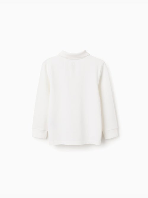 Polo de manga larga de piqué de algodón - Kiabi