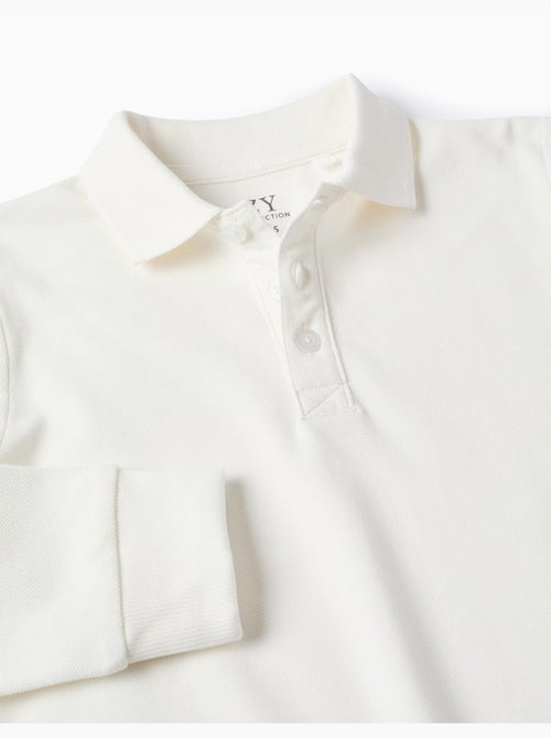 Polo de manga larga de piqué de algodón - Kiabi