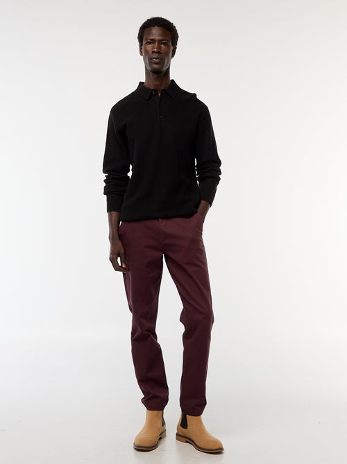 Polo de manga larga de punto de fantasía - Kiabi