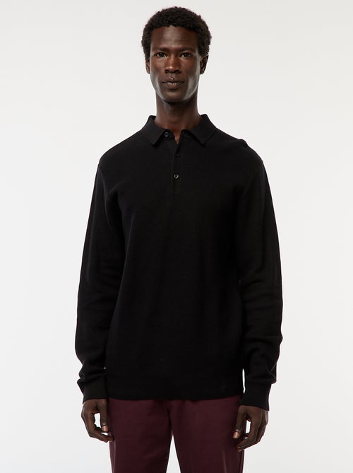 Polo de manga larga de punto de fantasía - Kiabi