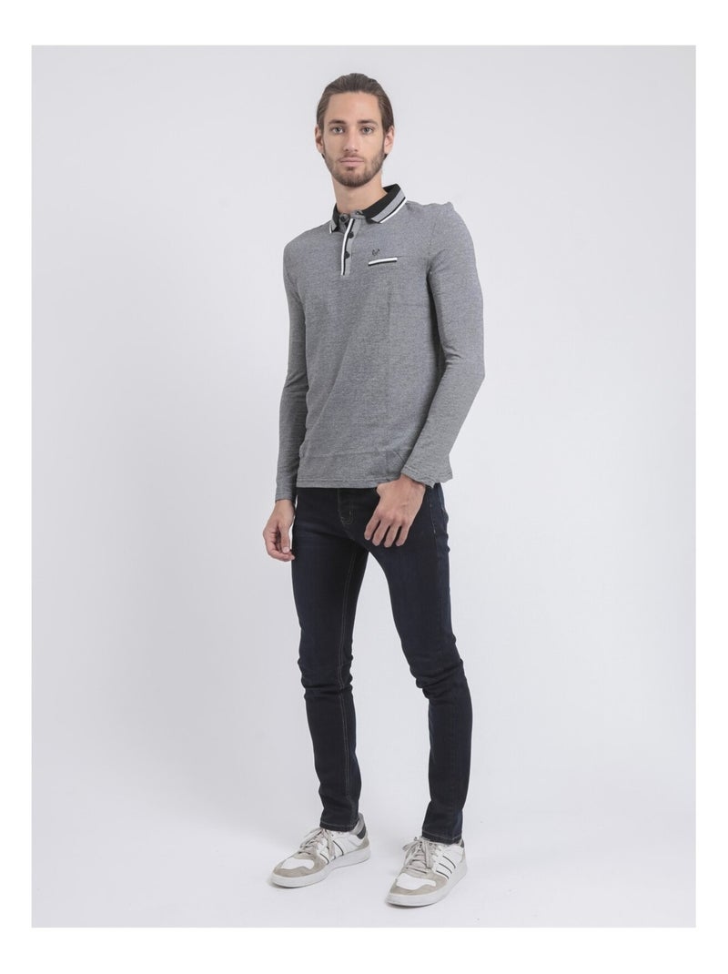 Polo de manga larga de puro algodón PAMELVINE Negro - Kiabi