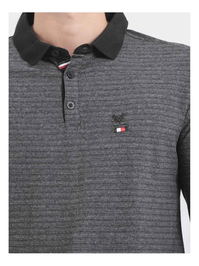 Polo de manga larga de puro algodón PINSAC Negro - Kiabi