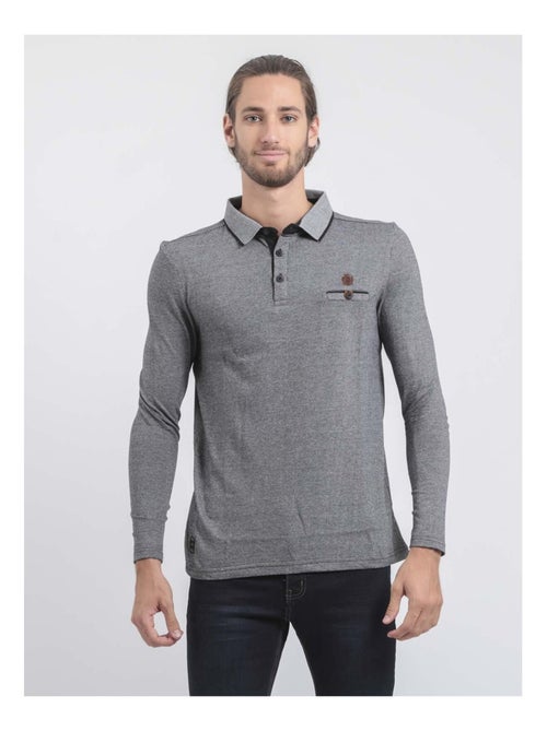 Polo de manga larga de puro algodón PIWANGA - Kiabi Polo de manga larga de puro algodón PIWANGA - Kiabi