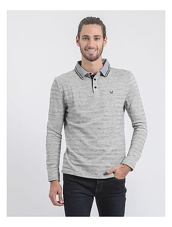 Polo de manga larga de puro algodón PLAMOTO