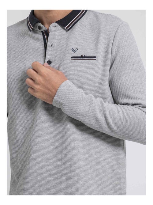 Polo de manga larga de puro algodón POMEDUSE - Kiabi