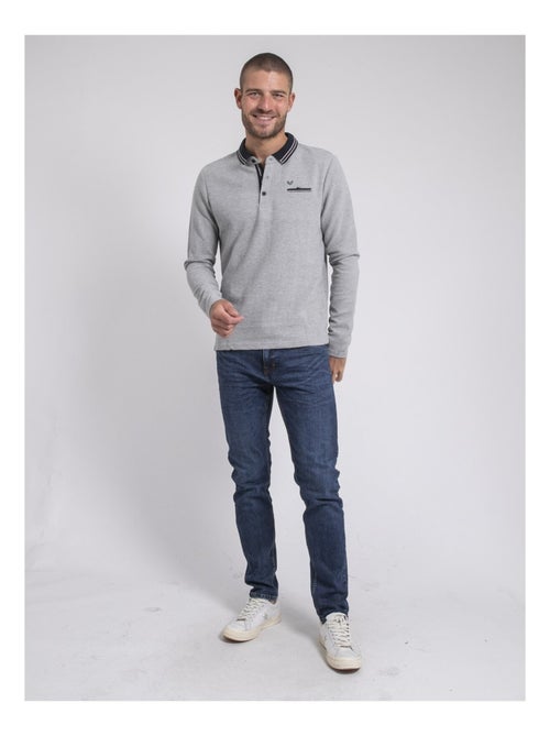 Polo de manga larga de puro algodón POMEDUSE - Kiabi