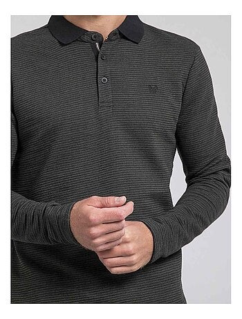 Polo de manga larga de puro algodón POMEGAN