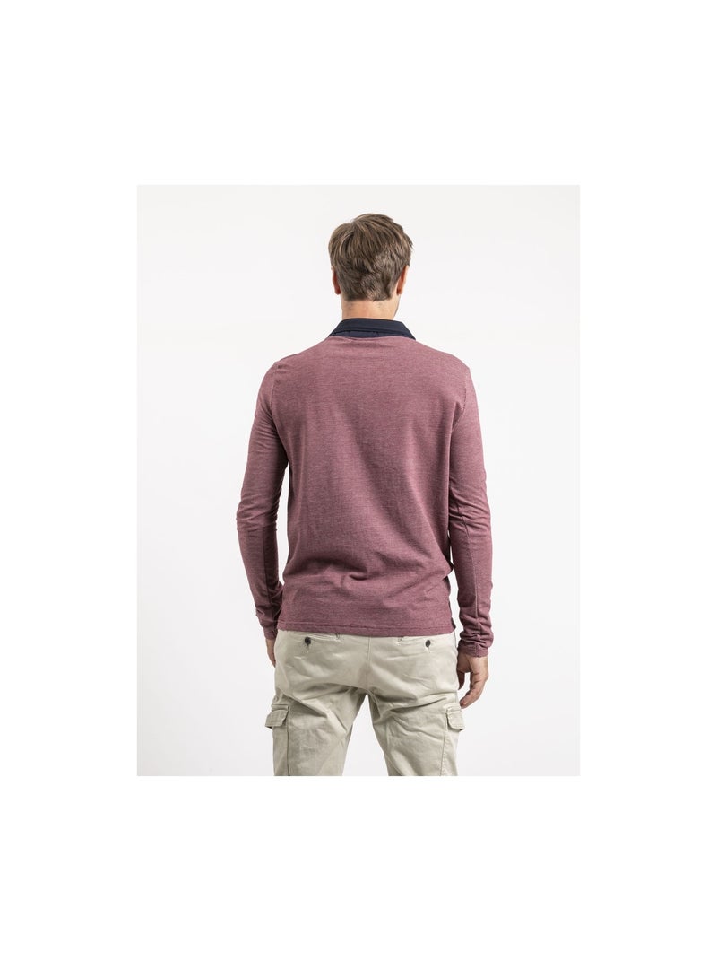 Polo de manga larga de puro algodón POUMIX Burdeos - Kiabi