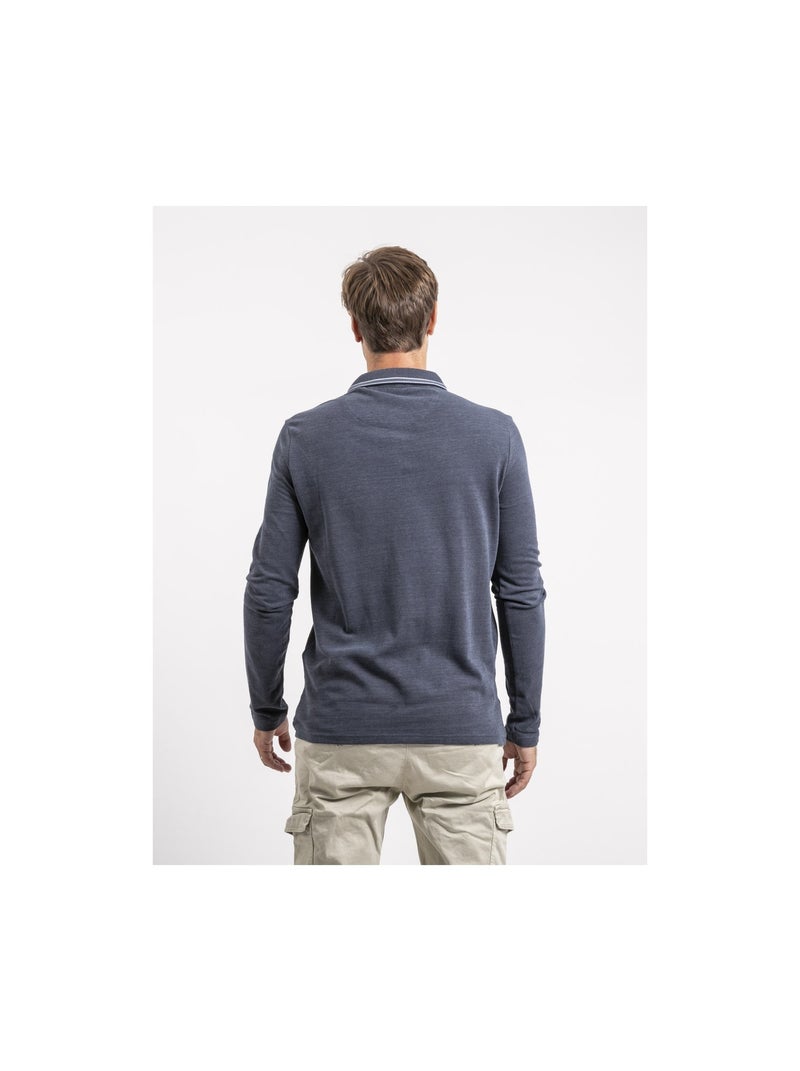 Polo de manga larga de puro algodón PYLONE Azul marino - Kiabi