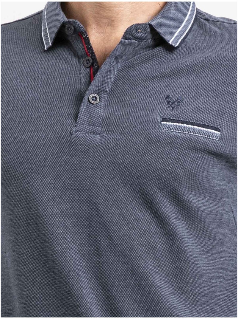 Polo de manga larga de puro algodón PYLONE Azul marino - Kiabi
