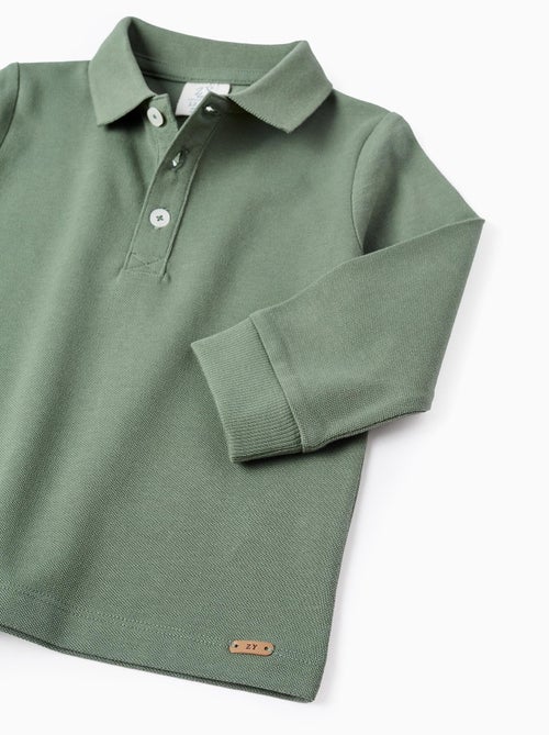 Polo de manga larga en algodón - Kiabi Polo de manga larga en algodón - Kiabi