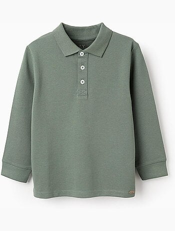 Polo de manga larga en algodón